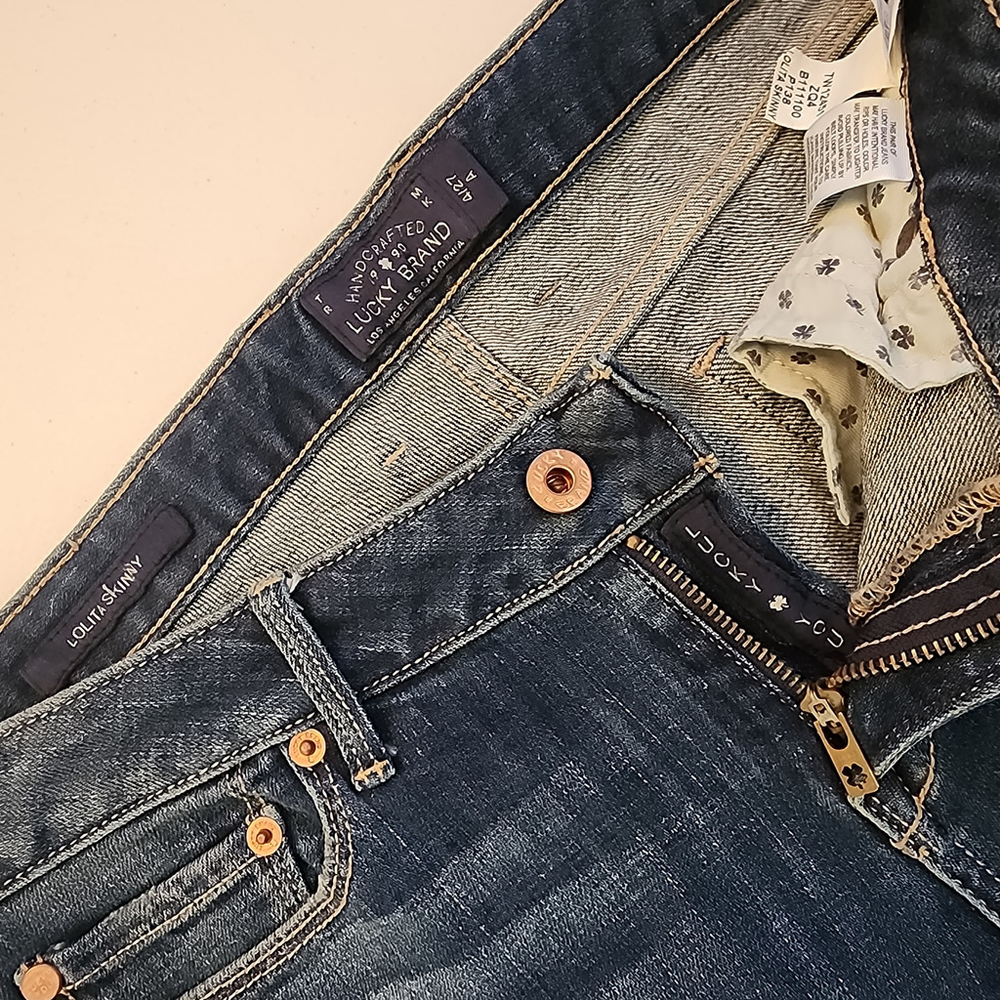 Lucky Brand Lolita Skinny Jeans 4/27A Curvy Mid-Rise Ankle Indigo EUC